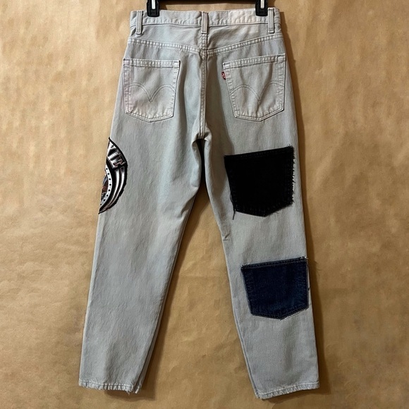 Levi's | Custom Harley Davidson Patch Vintage 550 Jeans Straight Leg Y2K Size 30 - Picture 10 of 16